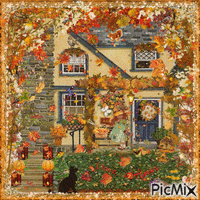 Autumn House анимированный гифка