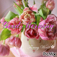 Good Morning Pink Roses GIF - Besplatni animirani GIF