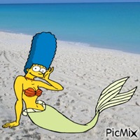 Mermaid Marge Simpson (my 2,955th PicMix) Animiertes GIF