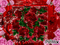 roses rouges ma création  sylvie - Бесплатный анимированный гифка