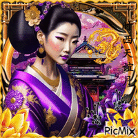 Beautiful asian woman animasyonlu GIF