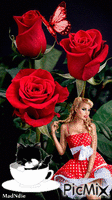 parmi les roses Animated GIF