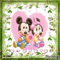 Disney-love-mickey-minnie анимированный гифка