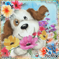 chien printemps - 無料のアニメーション GIF