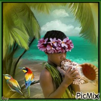 Enfant Polynésien... - Gratis animerad GIF
