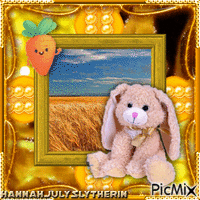 {Bunny & Gold Wheat Fields} Animated GIF