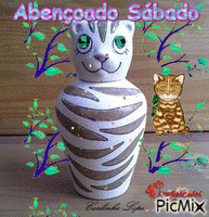 vaso gato - GIF animé gratuit