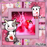 (♥)Strawberry Milkshake(♥) animoitu GIF
