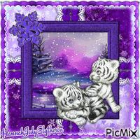 ♦Baby Tiger Cubs playing in the Snow♦ - Nemokamas animacinis gif