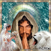Jesus, Lion, and Bride - Gratis animeret GIF
