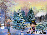 Vacances à la neige - GIF animado grátis