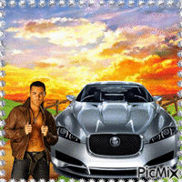 L'homme et sa voiture - Free animated GIF