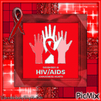 [=]December is HIV & AIDS Awareness Month[=] - Bezmaksas animēts GIF