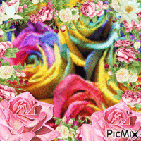 Les fleurs multicolore
