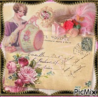 Carte Postale Vintage - gratis png