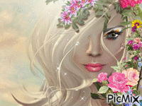 face flowers - Бесплатный анимированный гифка