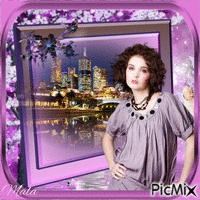 Portrait femme_fond violet
