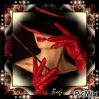 Elegant woman in a hat... Animated GIF