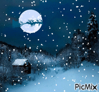 Snowy Christmas Eve animeret GIF