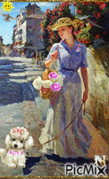 Lady with a dog - Darmowy animowany GIF