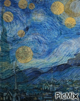 Van Gogh en movimiento animirani GIF