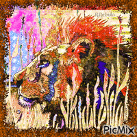 Colorful Lion анимированный гифка