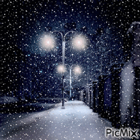 winter night - GIF เคลื่อนไหวฟรี