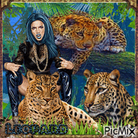 Women with Leopard