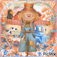 Cute cartoon - Scarecrow autumn