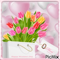 Happy Womens Day, 8 Mars GIF animata