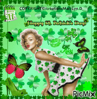 HAPPY St PATRICK'S DAY/MARILYN MONROE - Free animated GIF