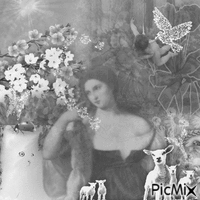pretty woman  renaissance spring - GIF animé gratuit