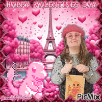 {♥}Happy Valentines Day with Charmander Plaque{♥} GIF animé