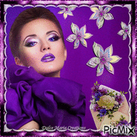 woman in purple animoitu GIF