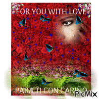 Garden red roses-To you with love-Para ti con cariño - GIF animé gratuit