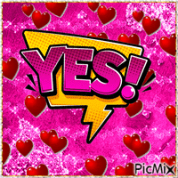 Heartful YES! - GIF animé gratuit