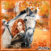 Autumn. Have a Beautiful Day. Woman. Horse