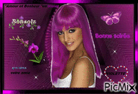 Amour et bonheur en violet animuotas GIF