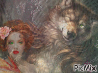 The Lady & The Wolf анимиран GIF