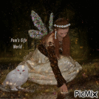 Fairy and Owl - Δωρεάν κινούμενο GIF