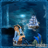 Pirate Cove And Pirate Lady animerad GIF