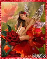 Fada Flores e Corações - GIF animate gratis