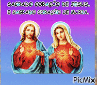 SAGRADO CORAÇÃO DE JESUS,E SAGRADO CORAÇÃO DE MARIA. - GIF animado grátis