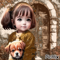 Girl with her dog-contest - GIF animate gratis