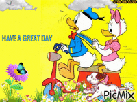 HAVE A GREAT DAY DONALD AND DAISY 动画 GIF