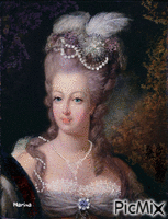 🌿🌺Portrait of Marie Antoinette - Бесплатный анимированный гифка