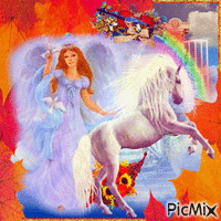 L'ange Joséphine et son cheval blanc