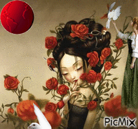 Hacia un mundo de rosas animasyonlu GIF