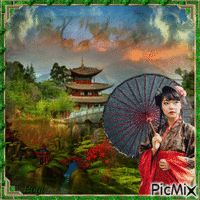 The beauty of the Asian landscape... анимиран GIF