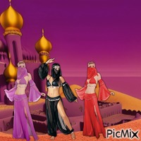 Belly dancer trio Animated GIF